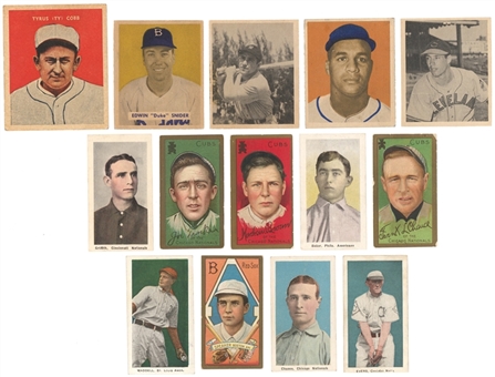 1880s-1950s Vintage Baseball Tobacco, Caramel, Periodical and Gum "Type Cards" Collection (61) – Featuring Cobb, Berra, Campanella, Clarkson and Ward